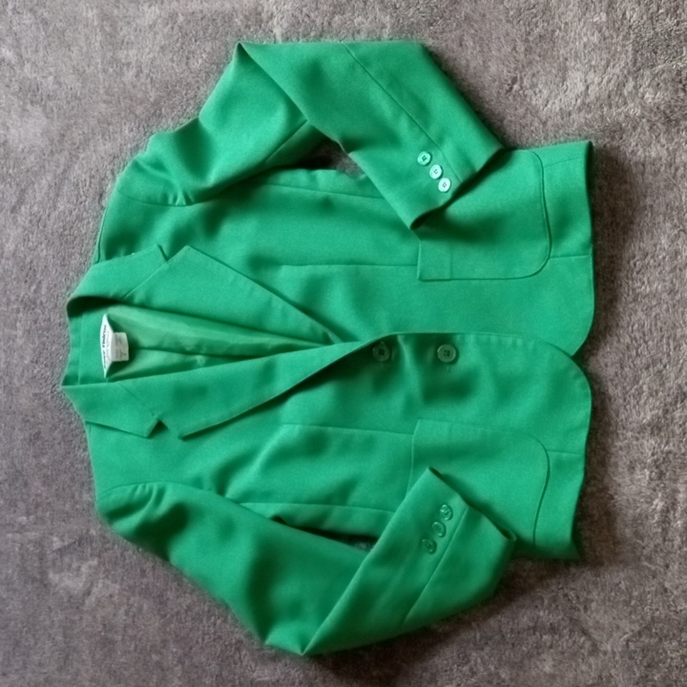 Vintage sz 8 woven blazer (M? Pls see measurements) w lg pockets Ship n Shore